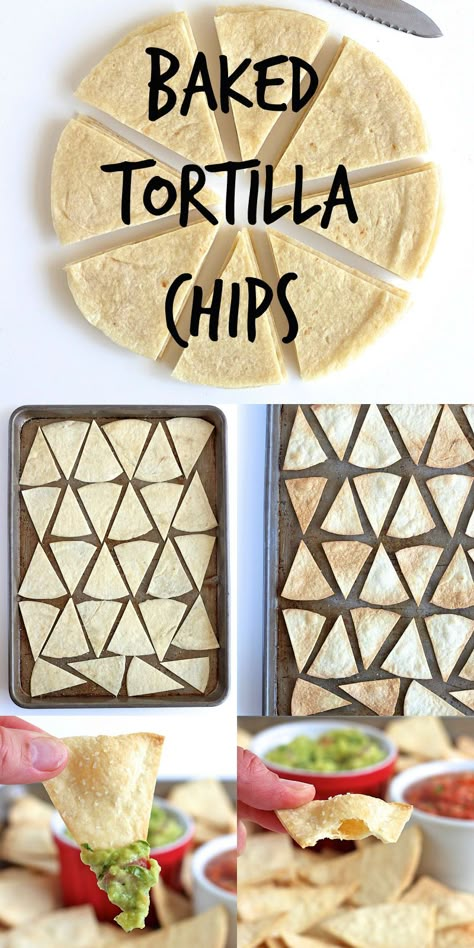 Flour Tortilla Chips, How To Make Nachos, Tortilla Chip Recipe, Baked Tortilla Chips, Homemade Tortilla, How To Make Tortillas, Nacho Chips, Homemade Tortilla Chips, Low Carb Low Fat Recipes