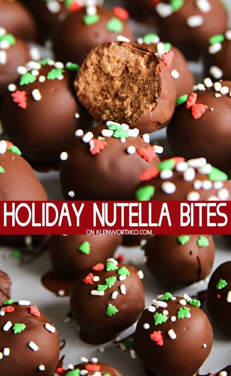 Nutella Gift Ideas, Nutella Bites, Hard Chocolate Shell, Holidays Desserts, Nutella Truffles, Happy Habits, Christmas Truffles, Homemade Truffles, Truffles Chocolate