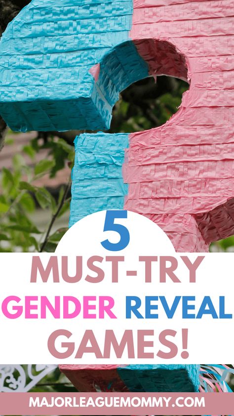 Preparing for a gender reveal party? Here are 5 simple gender reveal game ideas to consider to keep your guests entertained. Follow Major League Mommy for even more content like this! Interactive Gender Reveal Ideas, Gender Reveal Games Ideas, Gender Reveal Game Ideas, Gender Reveal Games For Guests, Gender Reveal Outfit For Guest, Gender Reveal Games Activities, Gender Guessing Game, Things To Do While Pregnant, Gender Reveal Activities