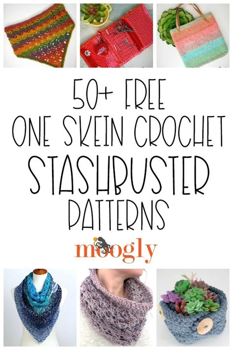 Crochet Projects 1 Skein, One Skein Crochet Project, Crochet Mini Skein Projects, Stashbuster Crochet Patterns, Mini Skein Crochet Projects, 2 Skein Crochet Projects, Single Skein Crochet Projects, One Skein Crochet Patterns Free, 1 Skein Crochet Projects