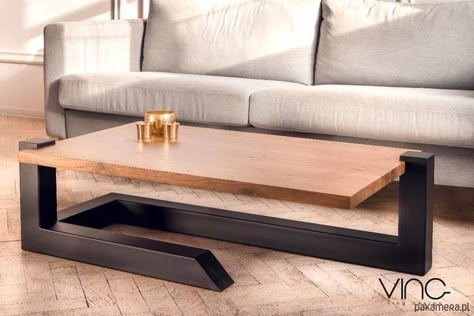 Solid Oak Coffee Table, Welded Furniture, Wood Table Design, Solid Coffee Table, Furniture Design Wooden, Metal Furniture Design, Iron Furniture, Household Furniture, Steel Furniture