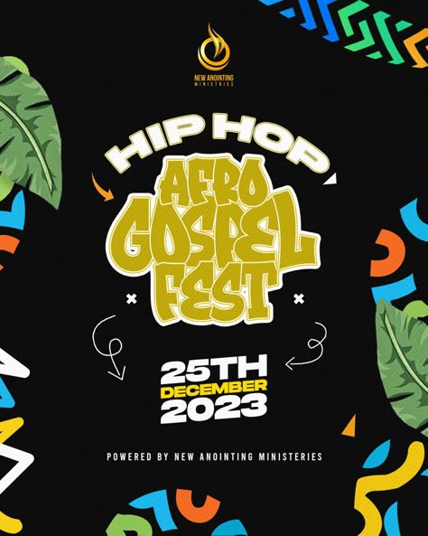 Hip-Hop AfroGospel Fest! 25th of December. Fest Backgrounds, Modern Poster Design Creative, Fest Poster Design, Dj Flyer Design, Concert Flyer Design, Event Poster Inspiration, Hip Hop Concert, Motion Graphics Trends, Fest Poster