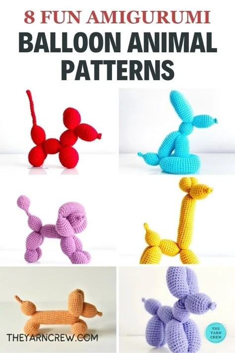 Choose your favorite crochet balloon animal patterns from this collection and personalize them with your preferred colors. You can use each amigurumi crochet pattern to create unique gifts or charming decorations. Check out the entire collection of crochet patterns and save your favorite for later. Crochet patterns curated by TheYarnCrew. Crochet Poodle Pattern Free, Crochet Balloon Dog Free Pattern, Crochet Balloon Animal, Amigurumi Balloon, Crochet Balloon, Knit Stitches For Beginners, Animal Amigurumi, Giraffe Crochet, Crochet Slipper Pattern