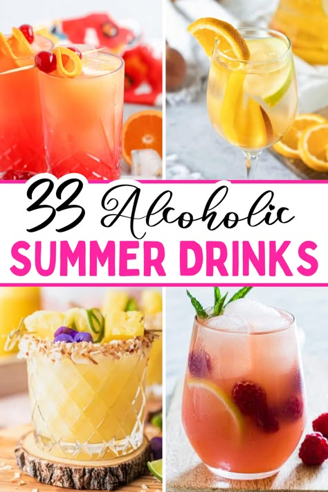 Summer Drinks Without Alcohol, Vodka Cocktails Summer, Summertime Alcoholic Drinks, Fun Summer Drinks Alcohol, Fun Summer Cocktail Recipes, Summer Cocktails For A Crowd, Pool Party Cocktails, Summer Gin Cocktails, Cocktail Recipes Summer