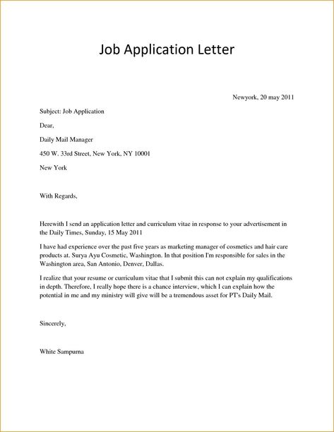 Pin on Job cover letter