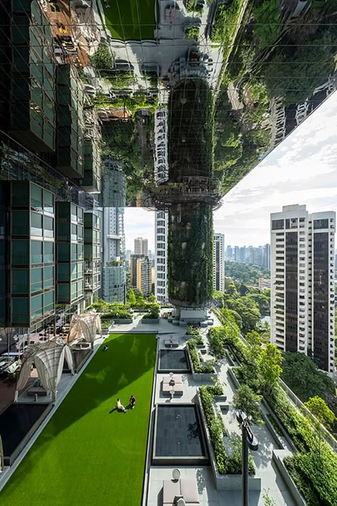 woha implants lush green terraces in high-rise hotel in singapore Urban Hotels, Green Terrace, Singapore Hotels, Hotel Entrance, High Rise Building, Roof Garden, Lush Green, Places Around The World, Building Design