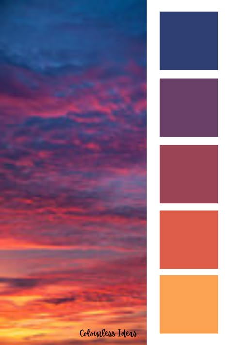 Evening Skies Sunrise tattoo #zicxa-photos #zicxa #images #background #wallpaper #freepik #shutterstock #VN Sunset Colour Bedroom, Sunset Paint Colors Colour Palettes, Sunset Palette Bedroom, Dessert Sunset Color Palette, Evening Colour Palette, Evening Sky Color Palette, Sunset Theme Living Room, Sunset Colours Palette, Purple Sunset Palette