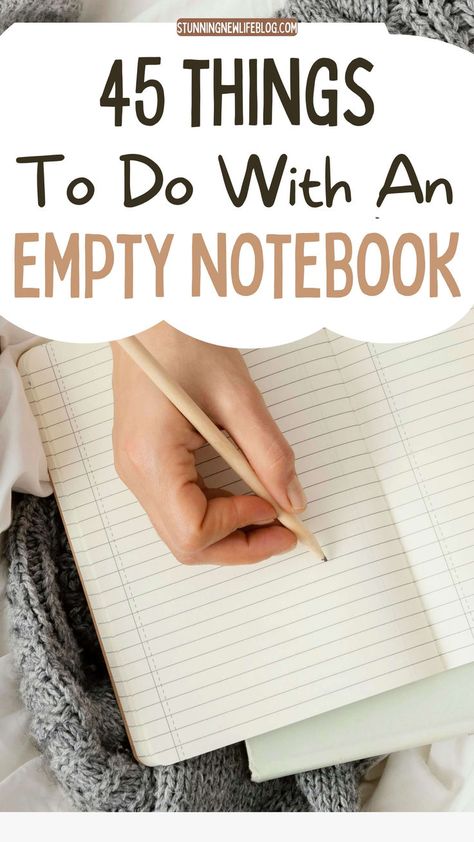 Empty Notebook Ideas- empty notebook, empty journal, productive things to do, creative ideas for a notebook, notebook organization, diy journal books, blank page notebook, what to do with an empty notebook. Notebook Creative Ideas, Creative Ideas For Journal, Decor Journal Ideas, How To Use A Notebook Ideas, What Should I Write In My Notebook, How To Use Empty Notebooks, Memorial Journal Ideas, Tul Notebook Ideas, What To Do In A Notebook