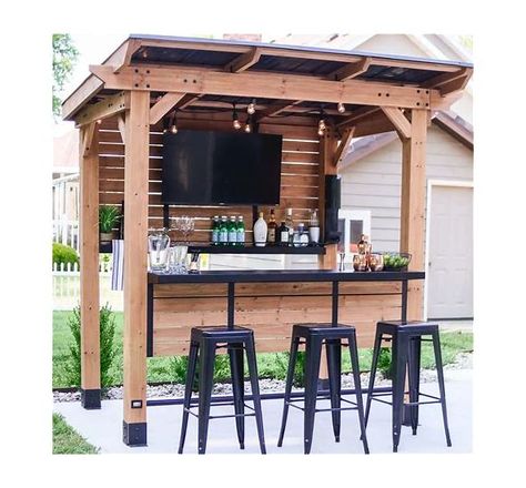 Wayfair Angelique Outdoor Entertainment Center Serving Bar Mosaic, Size 84.0 H x 84.0 W x 36.0 D in - Search Shopping Grill Gazebo, Outdoor Patio Bar, Bar Outdoor, Backyard Bar, Privacy Walls, Spring Outdoor, Back Yard Ideas, Outdoor Tv, Inspire Me Home Decor