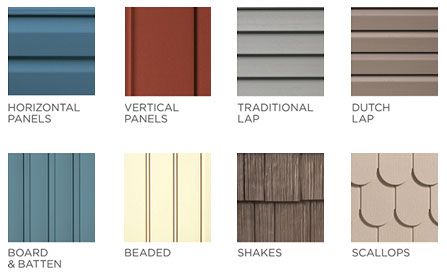 Siding options Vinyl Siding Styles, Siding Colors For Houses, Vinyl Siding Installation, Vinyl Siding Colors, Exterior Siding Options, Exterior Siding Colors, Siding Styles, Siding Installation, Exterior House Siding