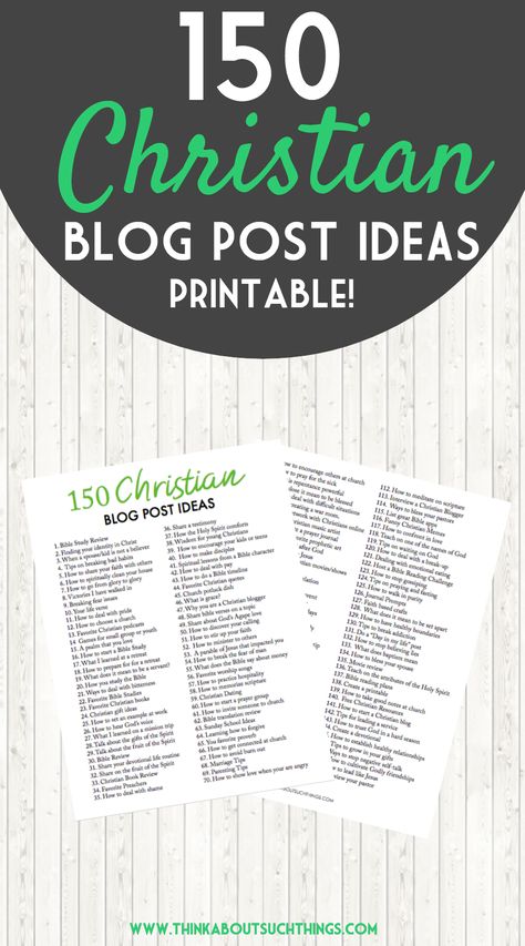 Not sure what to write on your Christian blog? Discovering content that speaks to you and your reader can be hard. This is why I have come up with 150 Christian blog post ideas to get your creative juices flowing. I hope this free printable helps you. Christian Business, Blogging 101, Blog Website, Christian Blogs, Self Publishing, Blog Traffic, Make Money Blogging, Blogging For Beginners, Blog Tips