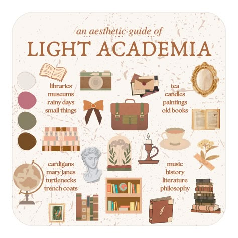 Light Academia And Cottagecore, Light Academia Reading List, Light Academia Aesthetic Accessories, Light Academia Personality, Light Academia Notebook, Minimalist Light Academia, Bedroom Decor Light Academia, Light Academia Guide, Academia Aesthetics Types