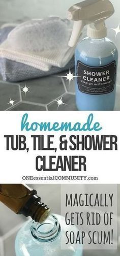 Essential Oil Cleaner, Homemade Shower Cleaner, Clean Hacks, Cleaning Stuff, Homemade Cleaners, Deep Cleaning Tips, Hard Water Stains, Homemade Cleaning Products, Cleaning Tricks