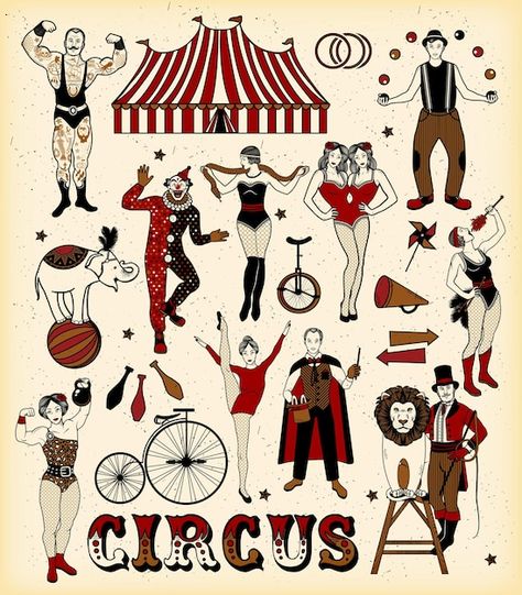 Circus Tickets, Circus Lion, Vintage Circus Posters, Pierrot Clown, Circus Aesthetic, Circus Characters, Circus Poster, Circus Art, Vintage Icons