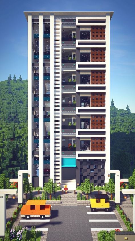 Maine Craft, Minecraft Skyscraper, Villa Minecraft, Minecraft Modern City, Modern Minecraft Houses, Case Minecraft, Minecraft Decoration, Minecraft City Buildings, Rumah Minecraft Sederhana