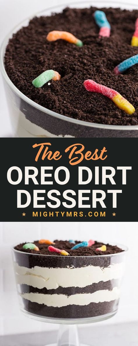 Best Dirt And Worms Dessert, Dirt Cake Without Cream Cheese, Homemade Dirt Pudding, Oreo Gummy Worms Dirt Dessert, Dirt Pudding No Cream Cheese, Oreo Dirt Cake Trifle, Dirt Cup Trifle, Double Chocolate Oreo Halloween Dirt Cake, Chocolate Dirt Cake With Gummy Worms