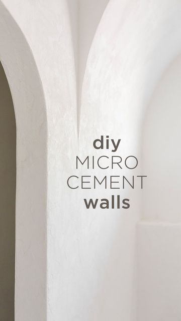 Jenna Sue • Design + DIY on Instagram: "Here’s how we transformed our bathroom walls with microcement 👆🏼 The best part about this stuff is that you can cover essentially ANY surface with minimal/no prep, you don’t need fancy tools or experience to DIY, and it’s incredibly cost effective! You can find the full tutorial on my blog (link in bio) and more in my Concrete Walls story highlight. Who is planning to try this at home?? 🙋‍♀️" Concrete Walls Diy, Concrete Walls Interior, Microcement Walls, Micro Concrete, Micro Cement, Concrete Wall Texture, Cement Texture, Jenna Sue, Cement Walls