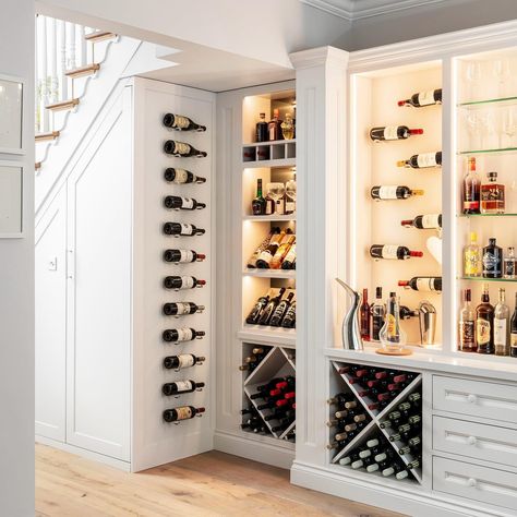 One for the wine lovers. This project in Wall, Northumberland has ample space to display your vintage finds, favourite tipples and sparkling glassware. Everything you need for a Friday night at home. LINKS IN BIO - CONSULTATION - BROCHURE - CONTACT US #northumberlandhomes #northumberlandbusiness #northumberlandcarpentry #ukcarpentry #designerjoinery #handcraftedfurniture #fittedfurniture #homeorganisation #storagesolution #Interiorinspo #customdesigns #homerenovation #stylishspaces #bespo... Inbuilt Wine Rack, Alcove Wine Rack, Friday Night At Home, Riddling Wine Rack, French Riddling Wine Rack, Wine Rack Cabnet, Night At Home, Wine Wall, Home Organisation