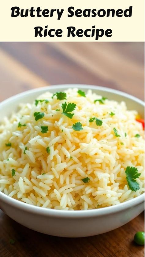 Enjoy fluffy, buttery seasoned rice made with simple ingredients like garlic and chicken powder. It’s a delicious side that pairs perfectly with any meal! How To Make Flavorful Rice, Buttery Rice Recipes, Rice Jasmine Recipes, Instant White Rice Recipes, Rice Ideas For Dinner, White Rice Dinner Recipes, Good Rice Recipes, White Rice Recipes For Dinner, Rice Side Dish Recipes For Fish