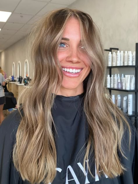 Dusty Light Brown Hair With Highlights, Light Chocolate Blonde Hair, Light Brunette Hair Blue Eyes, Blonde With Brown Highlights Short Hair, Light Brown Cool Hair, Brown Blonde Hair Extensions, Medium Length Honey Brown Hair, Light Brown With Subtle Highlights, Brightened Brown Hair