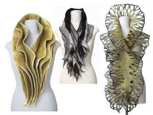 Sculptural Fashion Wearable Art, Fashion Design Inspiration Board, Sculpture Fashion, Tech Neck, Felt Fashion, Textile Sculpture, Felt Jewelry, Artist Models, Felted Scarves