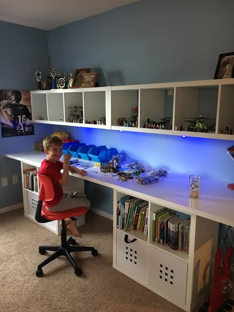 Lego Room Ideas, Lego Bedroom, Boys Bedroom Makeover, Big Boy Bedrooms, Lego Display, Kids Basement, Boys Room Ideas, Boy Bedroom Design, Boy’s Room