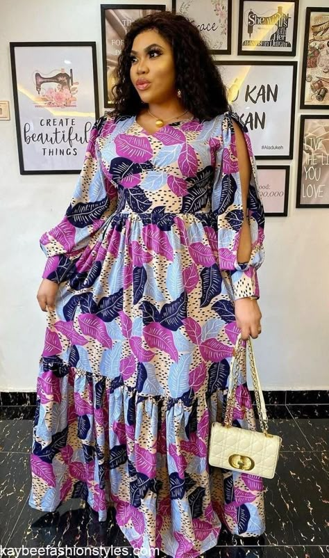 30 Best Flower Chiffon Gown Styles in Nigeria - Kaybee Fashion Styles Flower Chiffon Gown Styles In Nigeria, Chiffon Gown Styles In Nigeria, Flowered Chiffon Gown Styles, Flower Material Gown Styles, Chiffon Short Gown Styles, Latest Material Gown Styles, Chiffon Gown Styles, Materials Gown Style, Ankara Long Gown