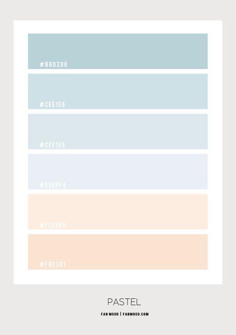 Light Colour Pallete, Soft Pastels Color Palette, Blue Pallete Pastel, Pastel Palette Colour Schemes, Light Pastel Color Palette, Pastel Blue Colour Palette, Cape Cod Color Palette, Pastel Colours Palette, Colour Palette Pantone