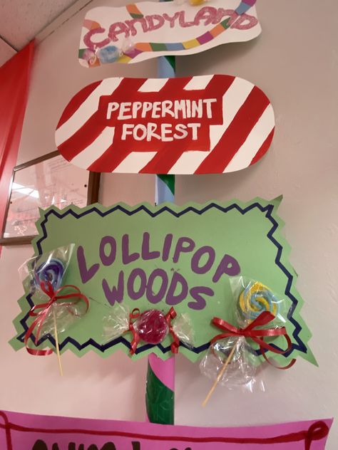 Candyland Props, Gumdrop Mountain, Home Sweet Homecoming, Outdoor Gingerbread House, Candyland Trunk Or Treat, Gingerbread Classroom, Roald Dahl Party, Twist And Turns Vbs, Candyland Classroom