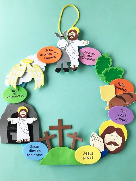 Good Friday Crafts For Kids, Easter School Decorations, Easter Crafts Jesus, Easter Crafts Sunday School, Diy Christian Crafts, Christian Easter Crafts For Kids, Easter Crafts For Sunday School, Palm Sunday Craft, Easter Jesus Crafts