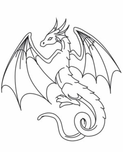 Simple Dragon Drawing, Easy Dragon Drawings, Magical Dragon, Dragon Tattoo Ideas, Dragon Silhouette, Dragon Tattoos, Dragon Coloring Page, Dragon Sketch, Dragon Images