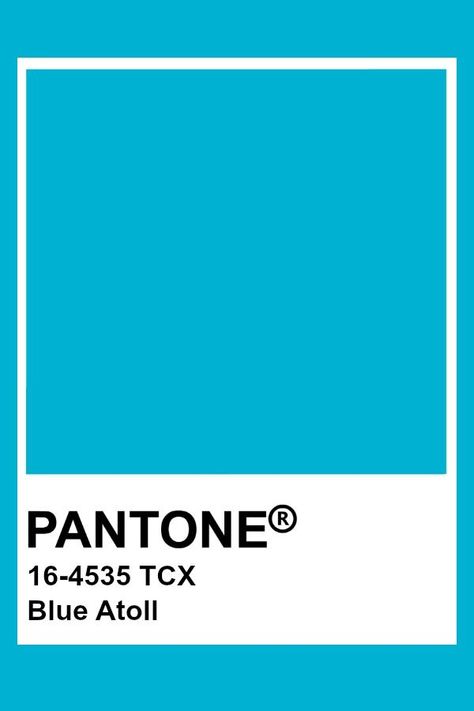 2019-2020  Spring Summer "Waterborn" Blue Atoll Pantone Blue Atoll, Tcx Pantone, Bleu Pantone, Interior Design Material Board, Pantone Azul, Pantone Tcx, Pantone Color Chart, Pantone Swatches, Pantone Colours