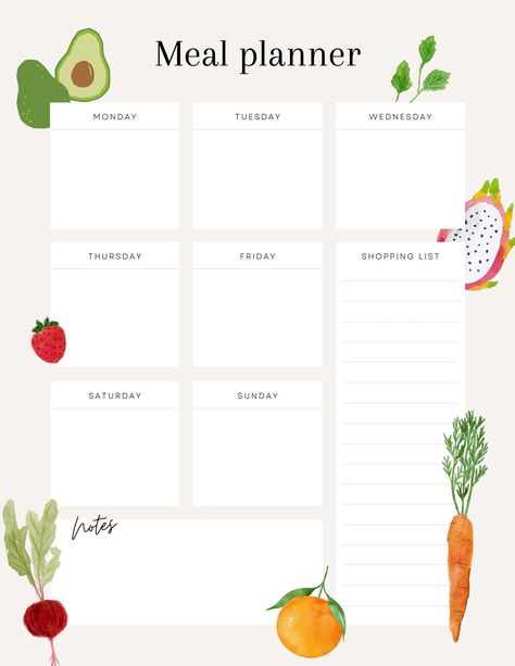 Weekly Meal Planner - Digital Meal Planner - Editable Meal Planner - Meal Planner Printable dailydigitalplanner #momplanner👉 Grocery Planner, Meal Planner Printable Free, Template Menu, Weekly Meal Planner Template, Daily Meal Planner, Weekly Menu Planners, Meal Planner Template, Meal Planning Template, Menu Planners