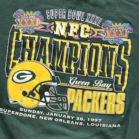 1997 Green Bay Packers Super Bowl XXXI Crewneck Sweatshirt

•Excellent Condition
•Logo Athletic Tag
•Length 25” , PtP 24.5”

Message me if you have any questions, thank you Super Bowl Champions, Nfl Packers, Yellow T Shirt, Champion Sweatshirt, Green Tshirt, Athletic Men, Green Bay Packers, Custom Labels, Green Bay