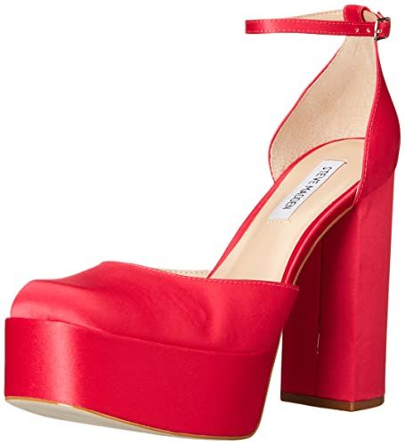 Steve Madden Agata Black Satin Ankle Strap Block Heel Rounded Toe Fashion Pumps Steve Maddens, Red Platform, Closed Toe Heels, Shoe Image, Steve Madden Store, Ankle Strap Block Heel, Fun Heels, Steve Madden Heels, Cute Nike Shoes