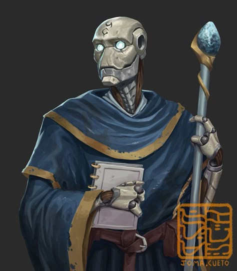 Warforged Wizard, Warforged Character Design, Warforged Art, Warforged Dnd, Fantasy Species, Dnd Portraits, Npc Art, Npc Ideas, Dnd Character Art