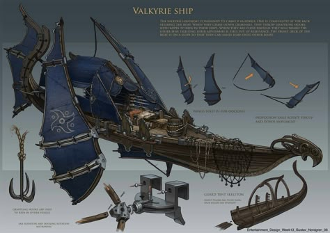 ArtStation - Barco Valkyre, Yaroslav Baryshev Steampunk Ship, Airship Art, Flying Ships, Fantasy Ships, Fantasy Vehicles, Flying Ship, Air Ship, Steampunk Airship, Navi A Vela