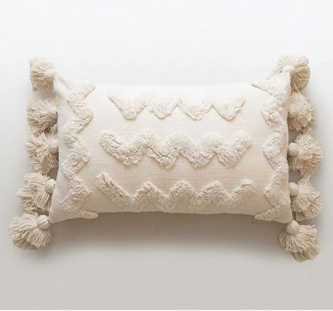 100% Cotton Channel your creativity in bold fashion with this natural white decorative pillow which makes for a cozy accent & adds on trend boho style to your home decor. Chunky tassels at both sides are the perfect compliment. You'll get one eye catching lumbar pillow cover only, an insert must be purchased separately. Washing Tips: We recommend spot cleaning only. Do not bleach or tumble dry. White Lumbar Pillow, Pillows Diy, Boho Throw Pillow, White Decorative Pillows, Girls Dorm Room, Boho Throws, Decorative Lumbar Pillows, Boho Throw Pillows, Diy Boho