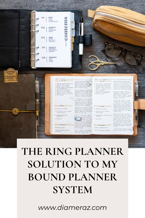 A ring planner is the missing piece to my bound planner system. Find out how I'm using it! A5 6 Ring Planner, Rings Planner Setup, Ring Bound Planner, Minimal Planner Layout, Daily Planner Pages Ideas, Personal Wide Ring Planner, Happy Planner Mini Layouts, A6 Rings Planner, Ring Planner Ideas