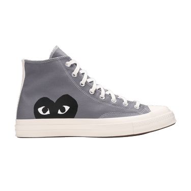 Comme des Garçons PLAY x Chuck 70 High 'Steel Gray' - 171847C Grey Converse, Comme Des Garcons Play, Chuck 70, Steel Grey, Comme Des Garcons, Golden Goose Sneaker, High Top Sneakers, Converse, Grey