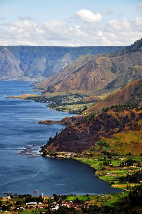 Batak Toba, Lake Toba, Indonesia Tourism, North Sumatra, Tourism Marketing, Padang, Beautiful Place, Asia Travel, Aerial View