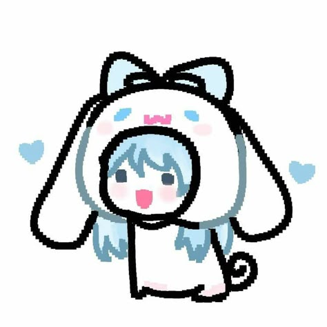 Pompom And Cinnamoroll Matching Pfp, Cinnamiku Art, Cinnamon Roll And Kuromi Matching Pfp, Cinnamoroll Fanart, Cinnamoroll Art, Cinnamoroll Anime, Miku Hatsune Chibi, Kitty Drawing, Hello Kitty Drawing