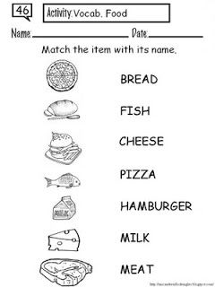 Cut and paste the name of food in the corresponding box   Cut the food and paste it in the correct animal    Match the item with its name   ... Number Words Worksheets, Food Vocabulary, Kindergarten Language Arts, English Activities For Kids, Pre Writing Activities, Fruits For Kids, Name Activities, English Worksheets For Kids, English For Kids