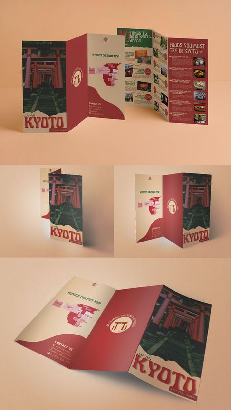 A travel Brochure Broshor Design Idea, Cool Brochure Design Ideas, Tourism Brochure Design Layout, Art Brochure Design Layout Inspiration, Pamphlets Design Ideas School, Brochure Art Design, Travel Trifold Brochure Design, History Brochure Design, Travel Pamphlet Design