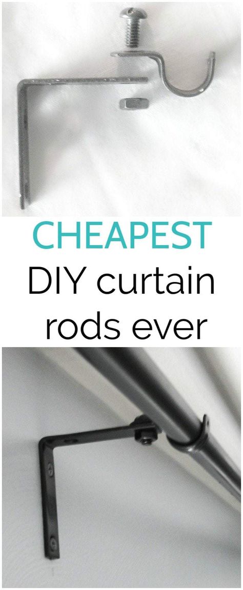 These DIY curtain rods are perfect for anywhere you need a super cheap curtain rod. You just need a few dollars worth of supplies from the hardware store. #lovelyetc #diycurtainrods Extra Long Curtain Rods, Cheap Window Treatments, Inexpensive Curtains, Cheap Curtain Rods, Long Curtain Rods, Extra Long Curtains, Diy Curtain Rods, Diy Curtain, Cheap Curtains