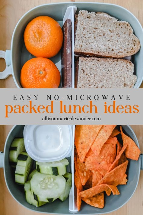 Packed Lunch Ideas {Affordable, Easy, No Microwaving!} – Allison Marie Winter Lunch Ideas For Work, No Microwave Lunch Ideas, Packed Lunch Ideas For Work, Packed Lunch Ideas, Lunch Ideas For Work, Winter Lunch, Brown Paper Lunch Bags, Julienned Carrots, Packed Lunches