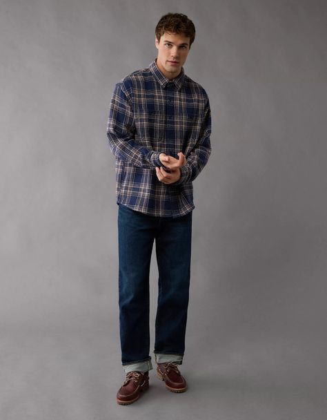 AE Textured Flannel Shirt Flannel Shirt, American Eagle Outfitters, American Eagle, Women Jeans, Texture