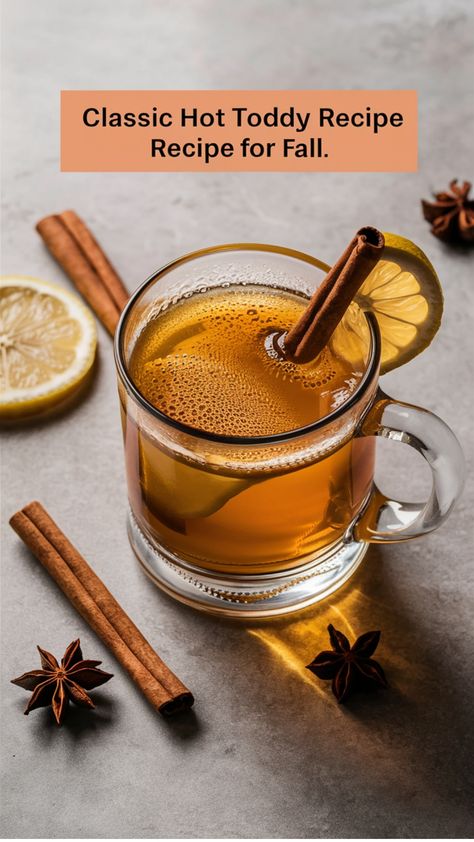 Warm up your winter nights with the comforting and timeless Hot Toddy cocktail. This cozy concoction combines the rich flavors of whiskey, honey, and spices to create a delightful drink that will keep you feeling toasty all season long. For a twist, switch out whiskey for dark rum and let your taste buds be pleasantly surprised! Christmas Hot Toddy Winter Cocktails, Crockpot Hot Toddy Recipe, Hot Tati Drink Recipes, Hot Whiskey Drinks Winter Cocktails, Hot Cocktails Alcohol, Hotty Toddy Recipe, Hot Toddy Recipe Whiskey, Hotty Toddy Drink, Warm Whiskey Drinks