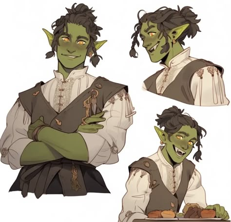 Dnd Orc, Half Orc, Goblin Art, Half Elf, Dungeons And Dragons Characters, Dnd Art, Pinturas Disney, Character Design References, Character Creation