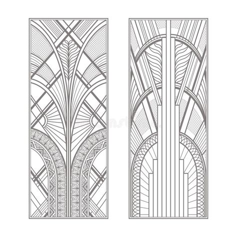 Art Deco Desen, Art Deco Panel, Art Deco Tattoo, Art Deco Stencil, Art Deco Elements, Deco Panel, Art Deco Artwork, Gray Art, Contemporary Art Deco